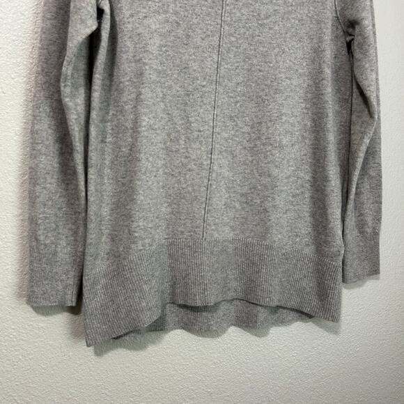 Banana Republic Sweater Small Petite Gray Wool Cashmere Funnel Neck - Picture 4 of 8